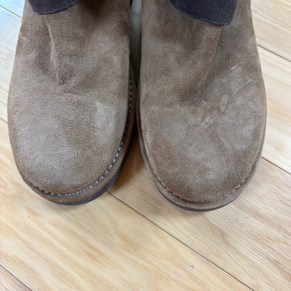 UGG Classic Luxe Karisa Boots Womens Sz 6 Brown Suede Shearling Ankle - Picture 4 of 11